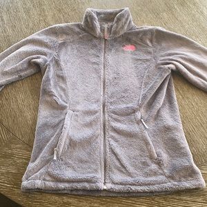 Girls XL North Face Fluffy Zip Up Fleece Jacket